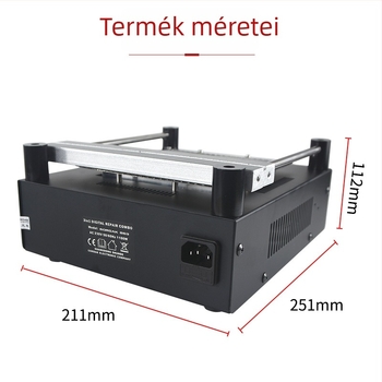 Goody BGA előmelegítő platform a reworkhoz – modell 853, max 500°C, Digitális kijelző, Infravörös fűtés