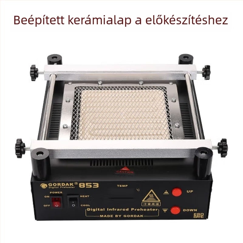 Goody BGA előmelegítő platform a reworkhoz – modell 853, max 500°C, Digitális kijelző, Infravörös fűtés