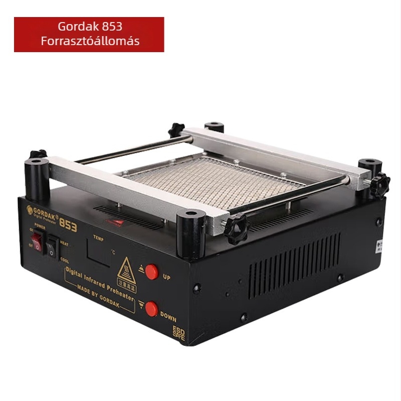 Goody BGA előmelegítő platform a reworkhoz – modell 853, max 500°C, Digitális kijelző, Infravörös fűtés