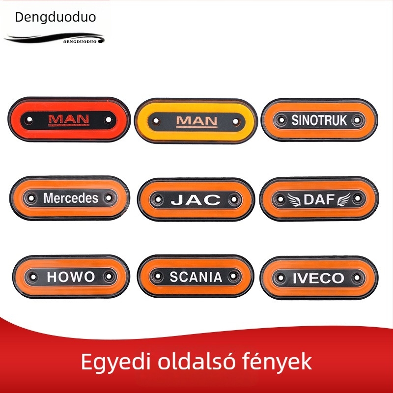 LED oldalsó fény teherautók és furgonok részére logó testreszabással, modell Light guide edge light, 12V/24V, kompatibilis furgonokkal és teherautókkal, logó testreszabás