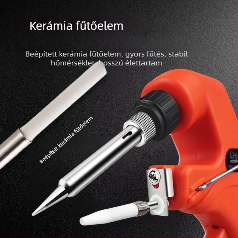 Kerámiamelegítésű forrasztópisztoly, állítható hőmérséklet és stabil hőmérséklet elektronikus forrasztáshoz, 220V