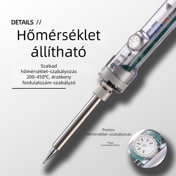 Ipari forrasztópáka belső fűtéssel, állítható hőmérséklet, 60W, 220V, műanyag fogantyúval, tartalmazza a forrasztóhegyet
