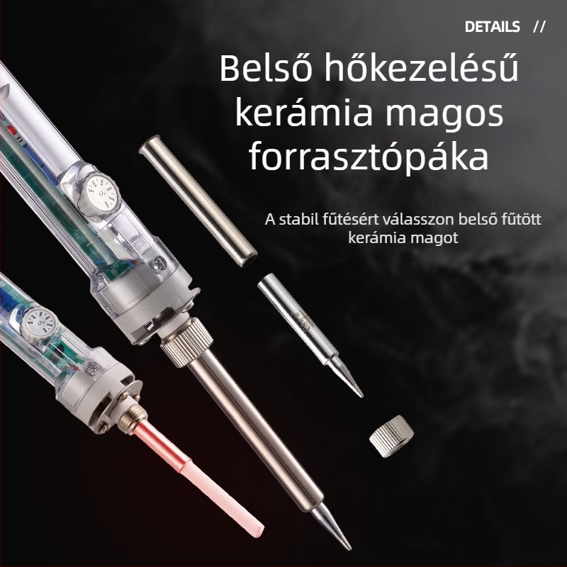 Ipari forrasztópáka belső fűtéssel, állítható hőmérséklet, 60W, 220V, műanyag fogantyúval, tartalmazza a forrasztóhegyet