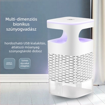 Fotokatalitikus szúnyogriasztó LED lámpa, rögzített, fényhullám vonzza a szúnyogokat, ABS ház
