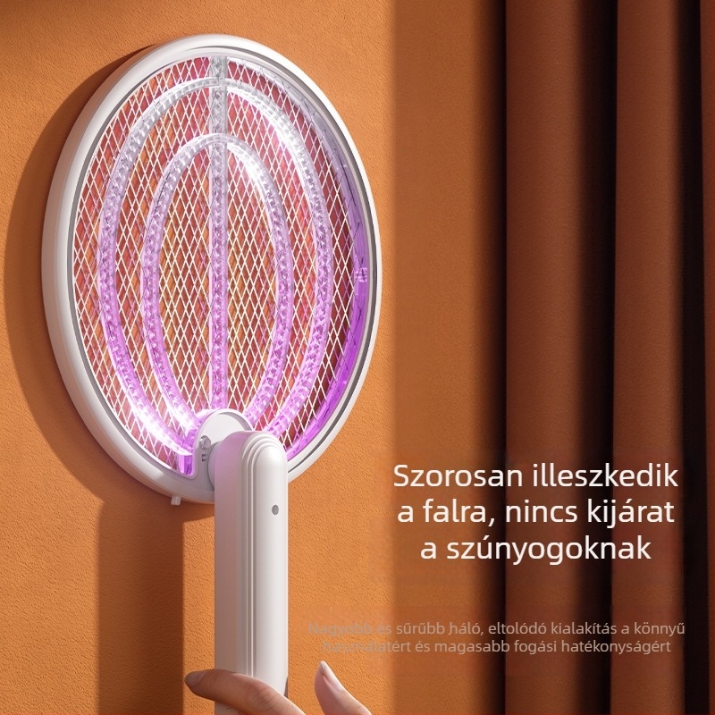 3‑in‑1 elektromos szúnyogirtó: ütközéses vágás, csapda és UV-lámpa, USB-töltés, összehajtható, beépített 1001–1600 mAh akkumulátor, 11–20 m² területhez