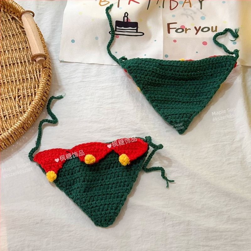 DIY ékszerkiegészítők — gyapjú, kézzel kötött, karácsonyi minta, divatos városi stílus, termékkód Pj0630-2-25