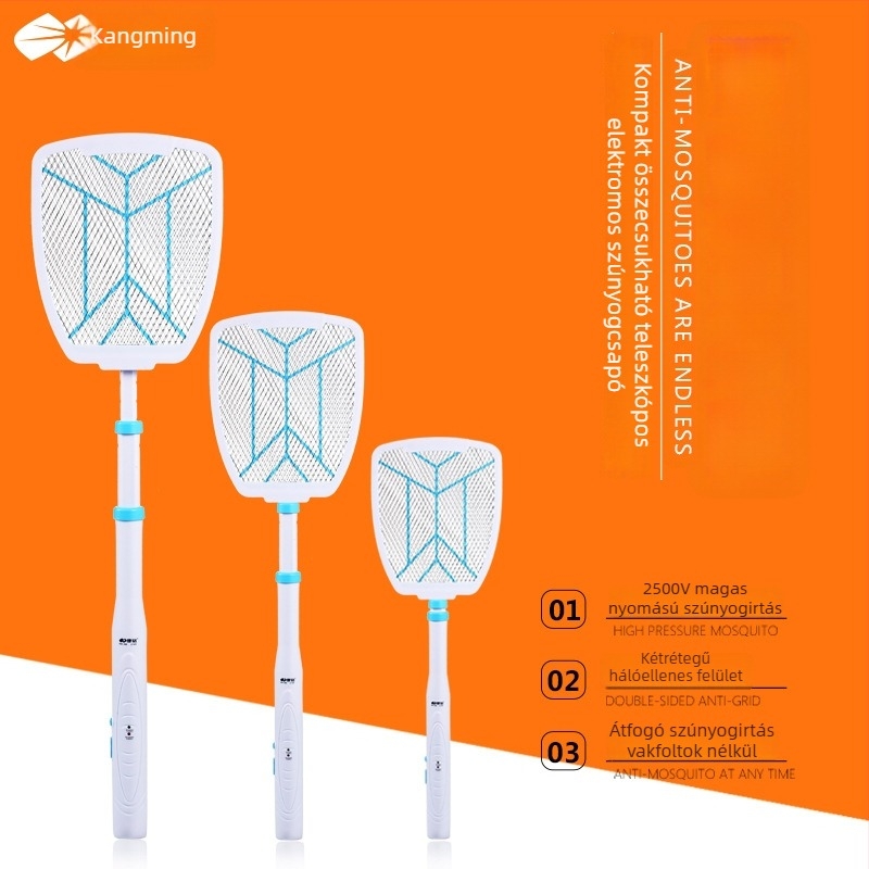 Elektromos szúnyogcsapó, összecsukható LED világítással, beépített 5001 mAh akkumulátorral, több mint 12 órás üzemidő