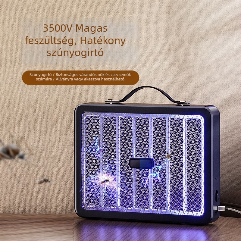 Szúnyogirtó lámpa – USB-töltéses, elektromos sokk elleni védelem, beépített 500 mAh akkumulátor, 21–30 m²-es területre, LED energiatakarékos