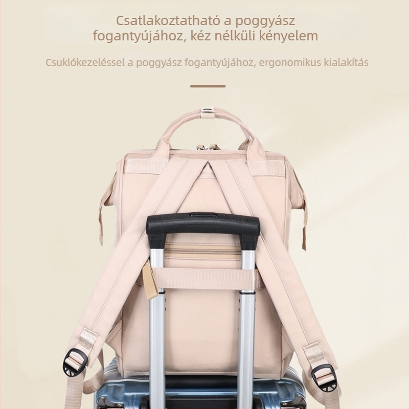 Anyuka táska babával — könnyű Oxford anyagú tote, betűs minta, poliészter bélés, légpárnás vállpánt, őszi 2024