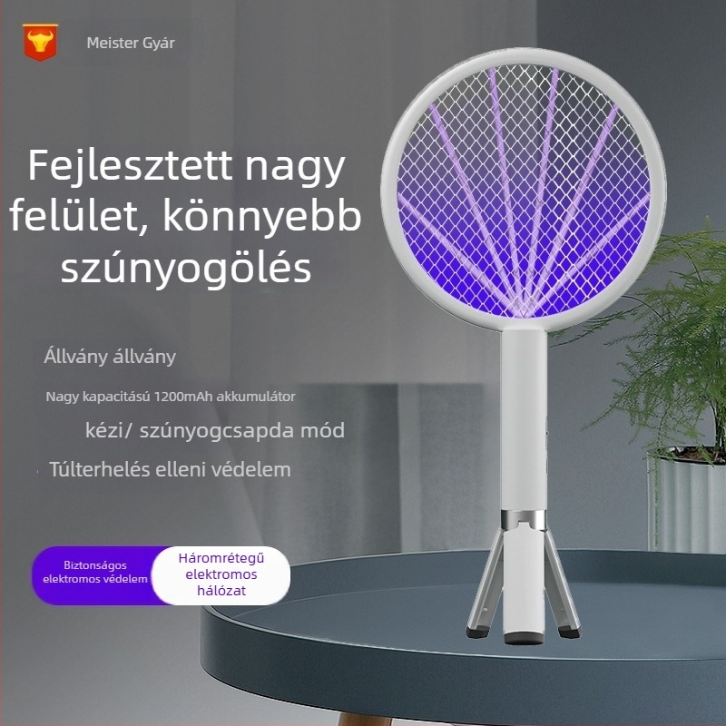 Kettő az egyben elektromos szúnyogirtó és UV-lámpa – USB-ről tölthető, beépített 1001–1600 mAh akkumulátor, 11–20 m² lefedettség, töltési idő 3–5 óra