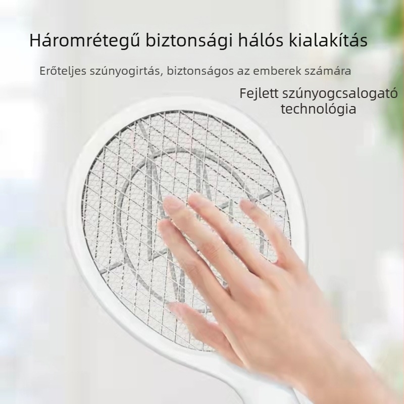 2 az 1-ben USB-vel működő elektromos szúnyogirtó és LED lámpa, 10 m²-es lefedettséggel, kézi elektromos sokk