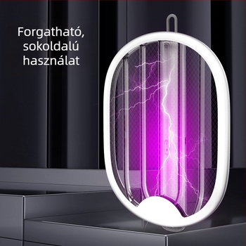 Elektromos szúnyog rács és lámpa – Kétfunkciós, Összecsukható 0–180°, 2 órás töltés, Beépített 500 mAh akkumulátor, LED világítás