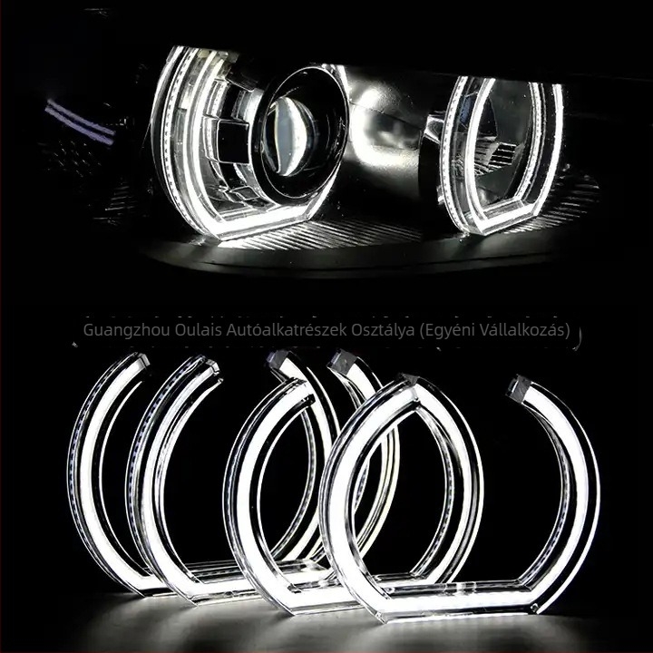 BMW E46 U-alakú Angyalszemek - Kristályos Akril LED, 12-24V, 10W, 1800LM