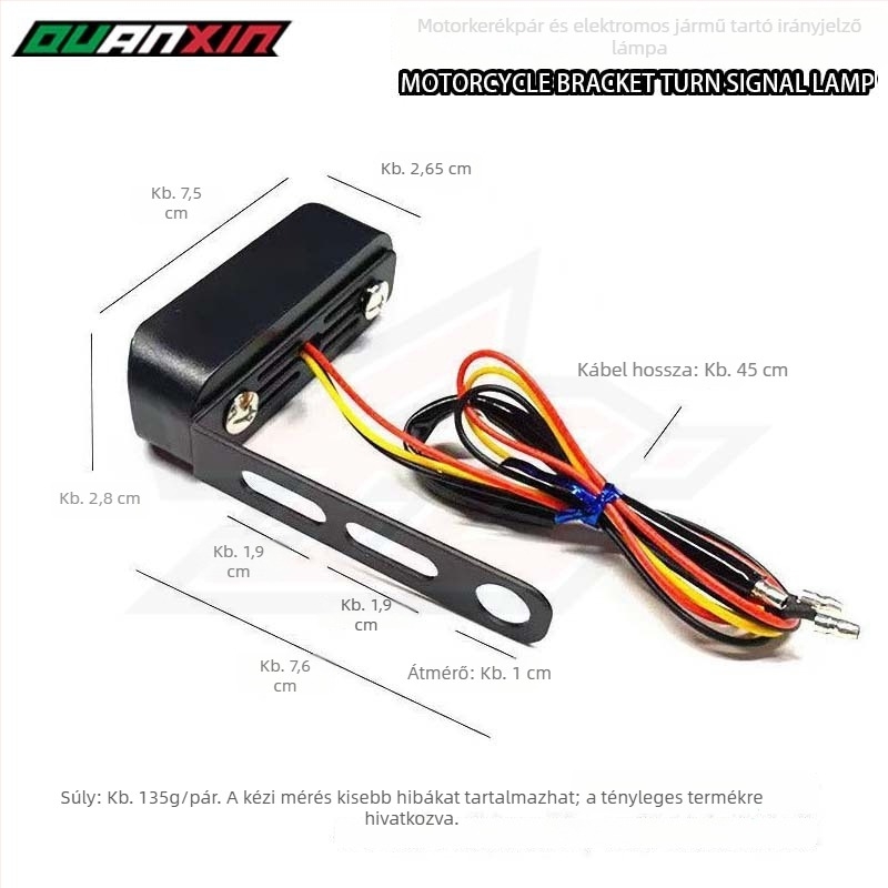 U1 utólagos motorkerékpár indexlámpa, LED sorozatos 12V nappali fénnyel