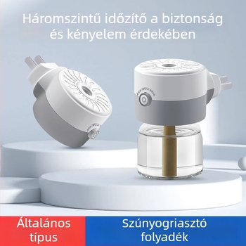 Időzítővel ellátott elektromos szúnyogriasztó folyadék fűtő, állandó hőmérséklettel, égési sérülés elleni védelemmel — Cat Neighbor, Szilárd forma, Specifikáció A, Illatmentes, Nem-toxikus