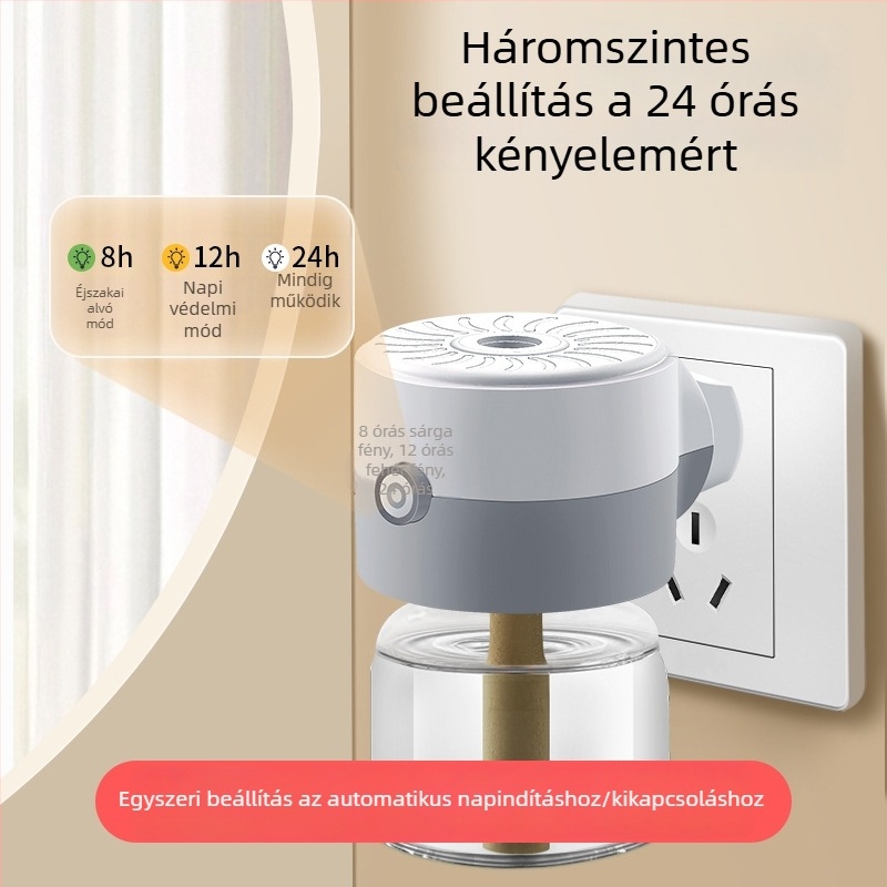 Időzítővel ellátott elektromos szúnyogriasztó folyadék fűtő, állandó hőmérséklettel, égési sérülés elleni védelemmel — Cat Neighbor, Szilárd forma, Specifikáció A, Illatmentes, Nem-toxikus