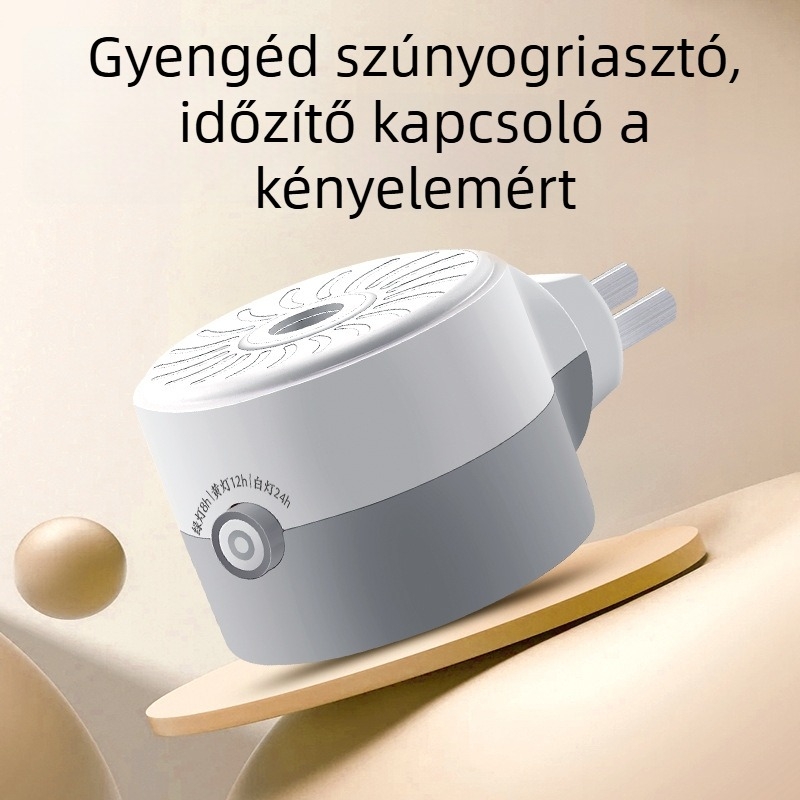 Időzítővel ellátott elektromos szúnyogriasztó folyadék fűtő, állandó hőmérséklettel, égési sérülés elleni védelemmel — Cat Neighbor, Szilárd forma, Specifikáció A, Illatmentes, Nem-toxikus