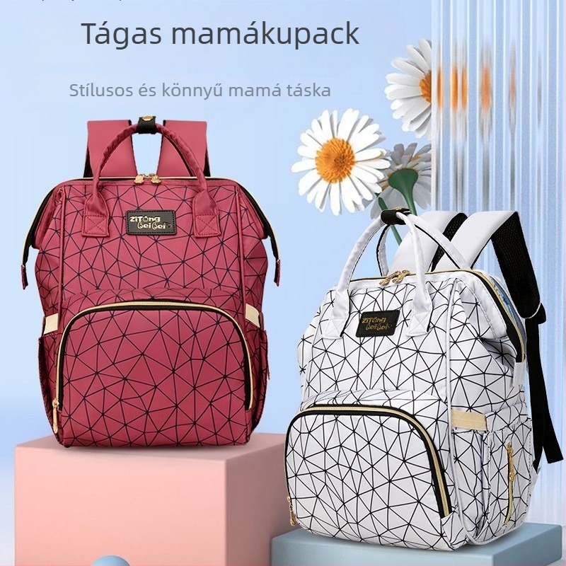 Anyuka hátizsák baba- és mama részére, multifunkcionális, könnyű, nylon anyag, vízálló, szigetelés, kopásálló, légpárnás vállpánt