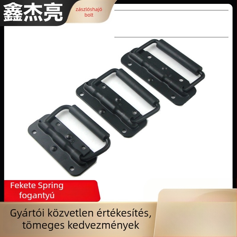 Összecsukható doboz fogantyú mozgó gyűrűvel, vas anyagból, fa dobozhoz, modern minimalist stílus
