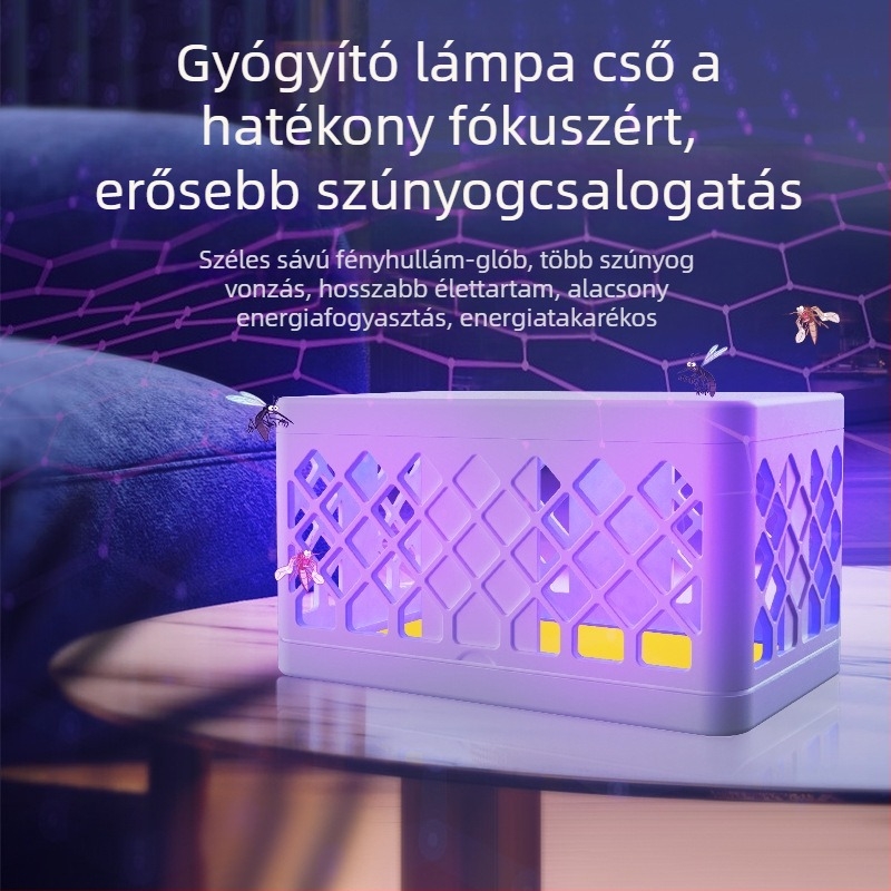 Beépített akkumulátoros szúnyogirtó lámpa LED-del, 10 m²-es lefedettség, ABS ház, akkumulátor-üzemidő 1–3 óra