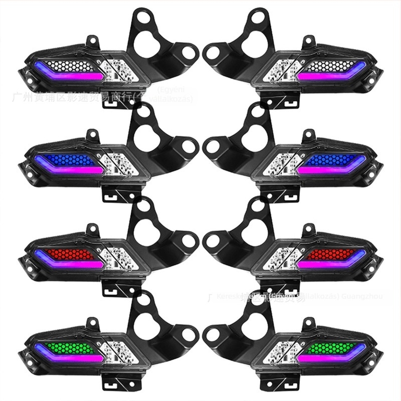 Motorkerékpár elülső LED irányjelző és nappali fény készlet, YS-075, Xmax 300-hoz, 12V, ABS + LED