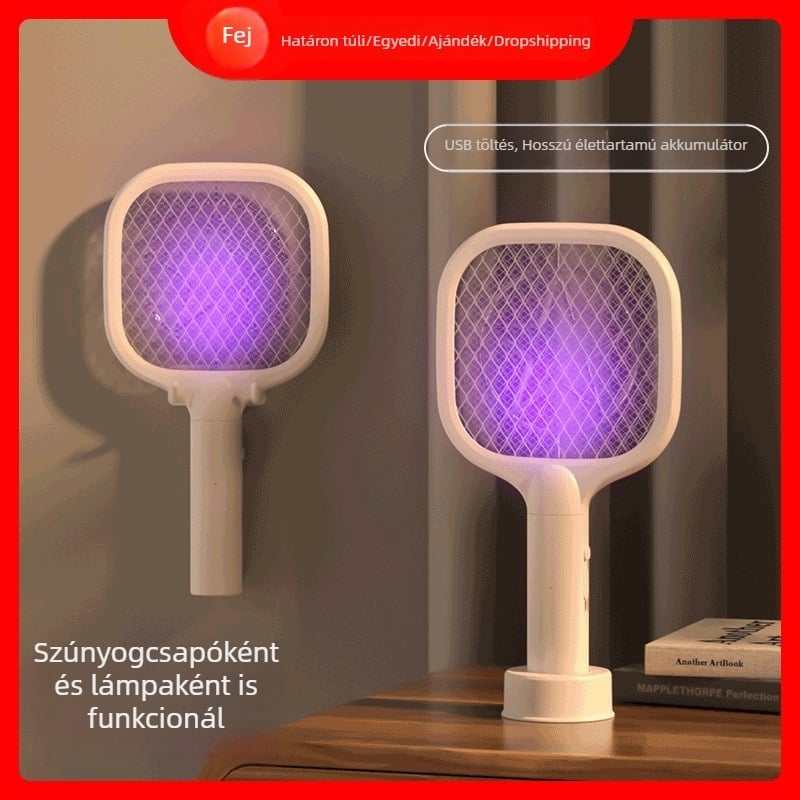 Két az egyben mini falra szerelhető elektromos szúnyogölő és szúnyogcsapó LED-fénnyel