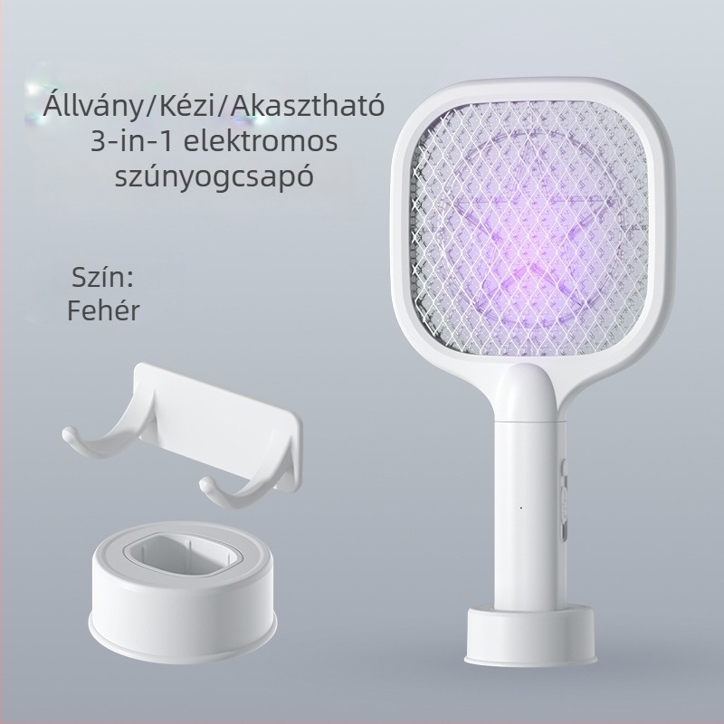 Két az egyben mini falra szerelhető elektromos szúnyogölő és szúnyogcsapó LED-fénnyel
