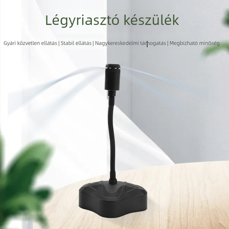 Asztali szúnyogriasztó ventilátor, összecsukható és hordozható, 360°-os forgás, ABS ház, alumínium háló, kompakt méret 25×8×8 cm
