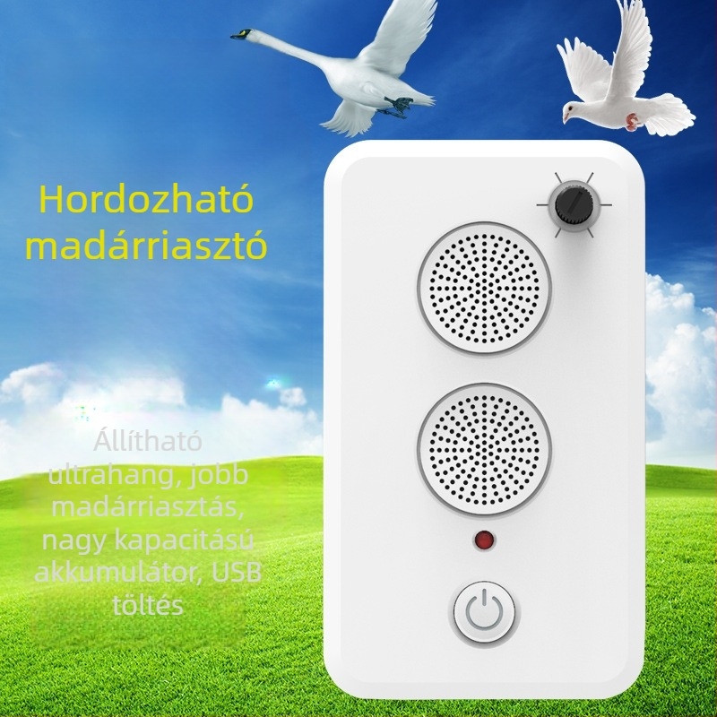 USB újratöltőható ultrahangos kisállatriasztó madarak és denevérek számára, ideális raktárakhoz és ajtókhoz