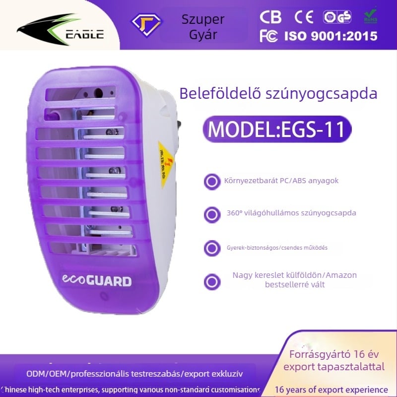 Kereskedelmi felhasználású elektromos sokkoló szúnyogriasztó lámpa, alumínium háló, ABS ház, 41–60㎡ lefedettség, ütésálló