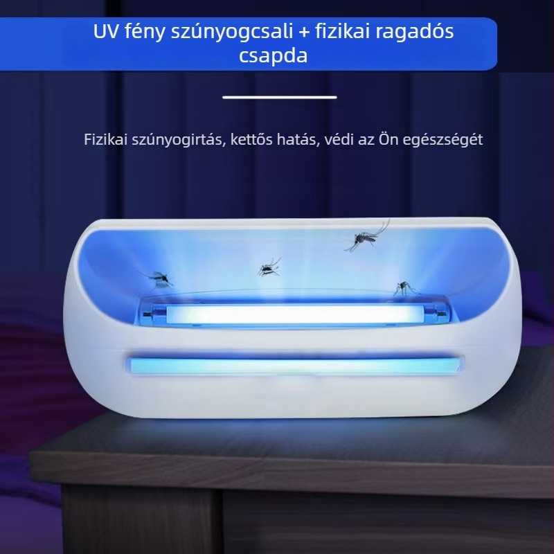 Double Swallow Szúnyoggyilkos lámpa ragadós csapdával, falra szerelhető, 31–40 m²-es területhez, retro-minimalista stílus, beépített akkumulátor