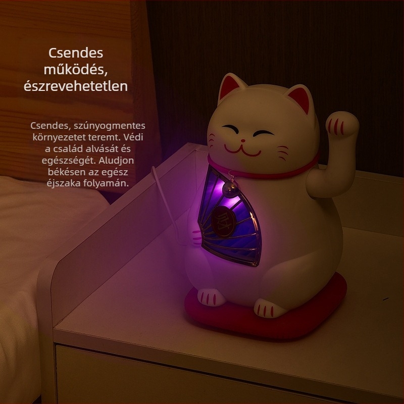 LED szúnyogirtó lámpa, szívó típusú csapda, környezeti fény, PP ház, alkalmas 10 m²-ig