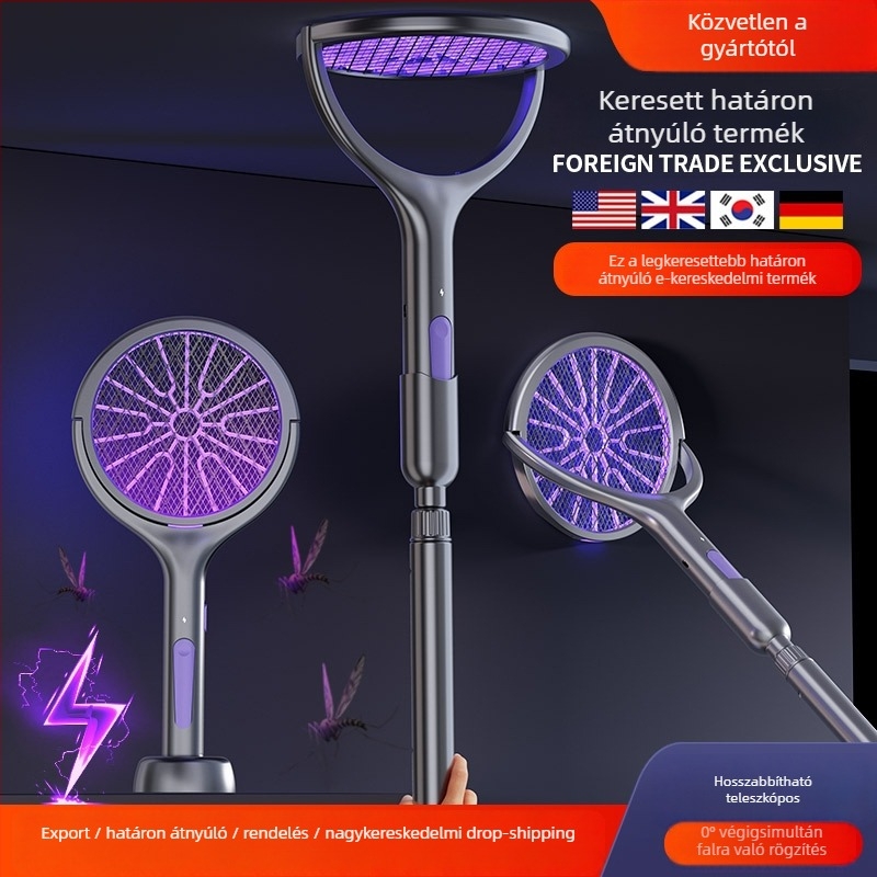 Elektromos szúnyogcsapda és fogó UV-fénnyel, 180° forgás, 11–20 m² lefedettség, beépített 1001–1600 mAh akkumulátor
