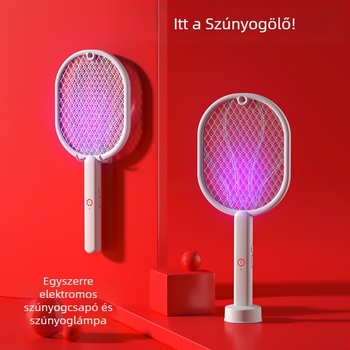 USB-ról tölthető elektromos szúnyogcsapó beépített akkumulátorral, LED világítással, többszintű állítással – háztartási készülék