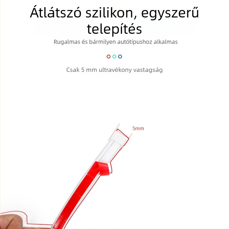 Autó LED nappali világítás színes váltással, két tónusú fényvezető dekoratív csíkkal a középső maszkon át, ragasztóval szerelve
