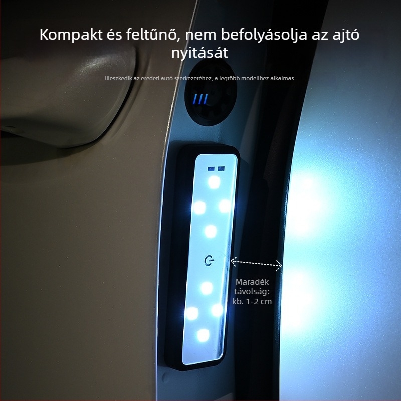 Vezeték nélküli telepítésű autós figyelmeztető fény, környezeti és üdvözlő fény, érzékelő, ütközés elleni védelem