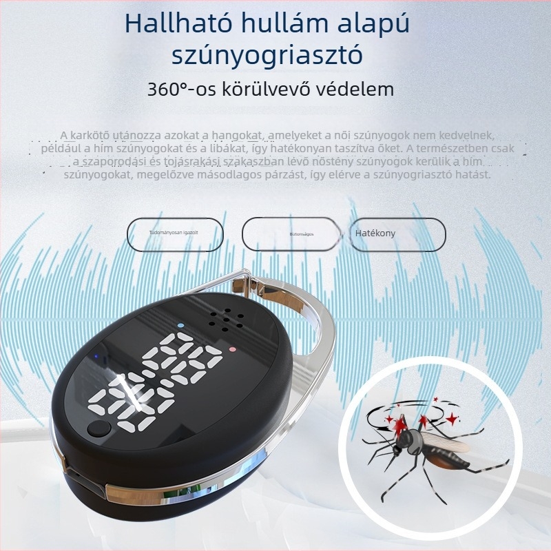 M60 Elektromos szúnyogriasztó, 5V, 34Hz–70kHz, 5W, Töltés támogatott