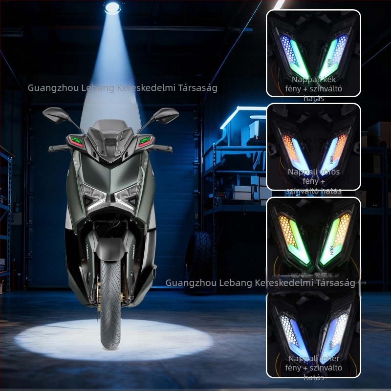 Yamaha XMAX300 motorkerékpár indexlámpa APP-vezérlésű nappali menetfénnyel, 12V, LED fényvezető, modell RBN-104