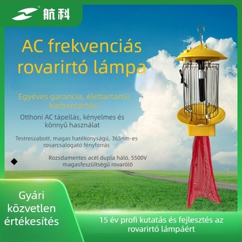 AC-vel működő szúnyogirtó lámpa HSC-1A, elektromos sokk általi ölés, UV-A lila fény csapda, kültéri használatra