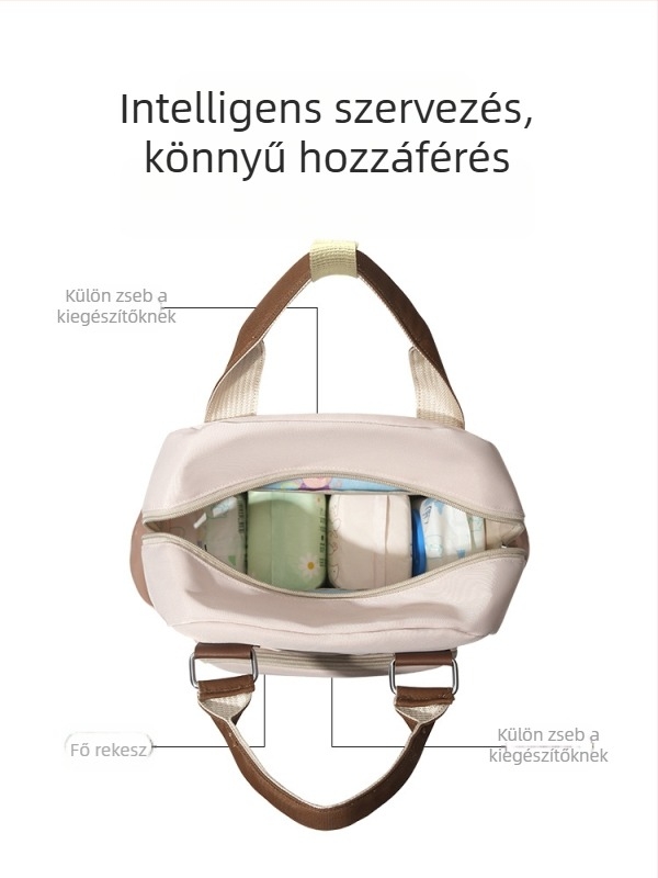 Anyaság és baba hátizsák, nagy kapacitású, vízálló Oxford anyag, városi minimalist stílus, légpárnás vállpántok