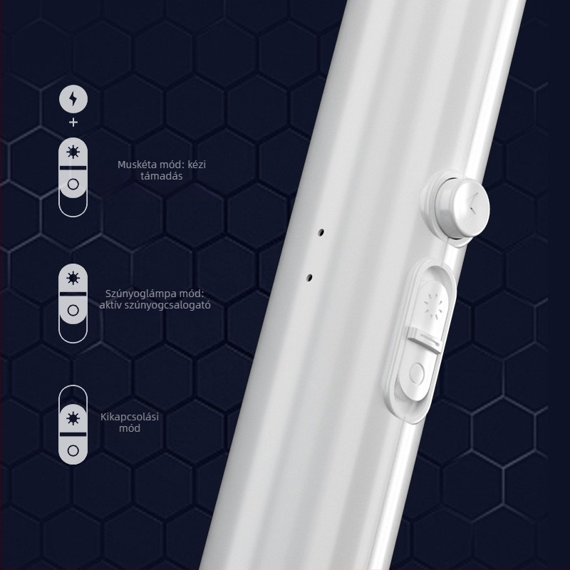 Kétfunkciós, újratölthető elektromos szúnyogcsapó LED-lámpával, modell ANB-DWP02, 501–800 mAh akkumulátor, 2 órás töltési idő, alkalmas felületre legfeljebb 20 m²