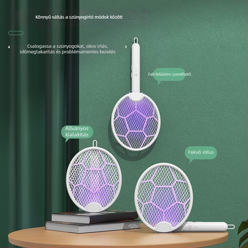 Elektromos szúnyogcsapda – kétfunkciós LED-es csapda, 5W, 20-50 m², akkumulátor legfeljebb 500 mAh, töltési idő 1-3 óra, forgás 0-180°