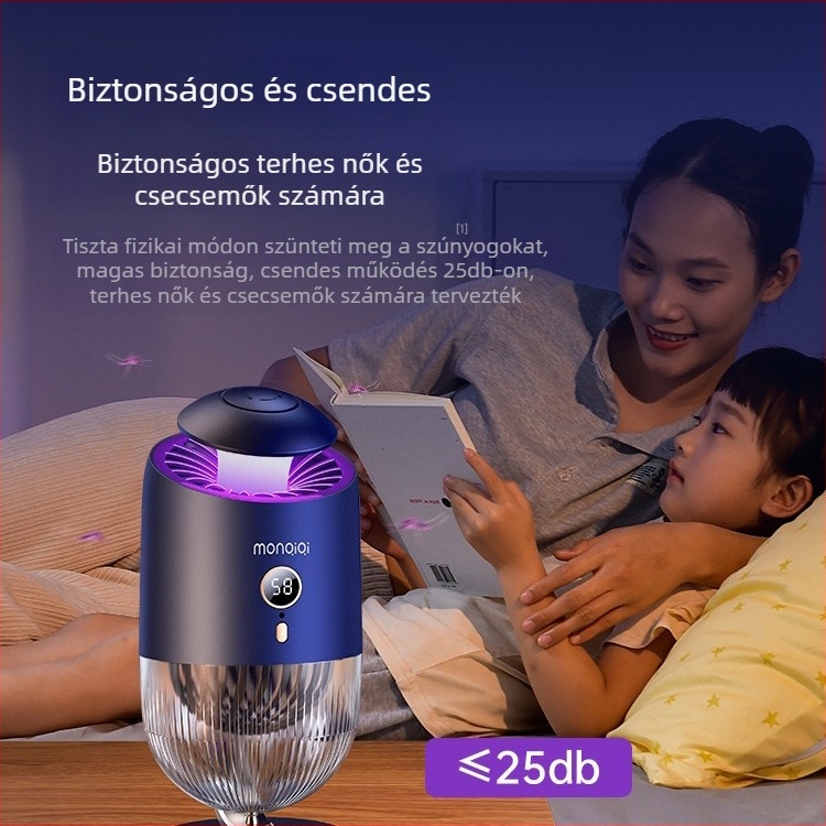 Monchic Otthoni széllel működő szúnyogriasztó lámpa, belső csendes, Modell: Home Wind Mosquito Lamp, 5V, 5W, Testreszabás elérhető