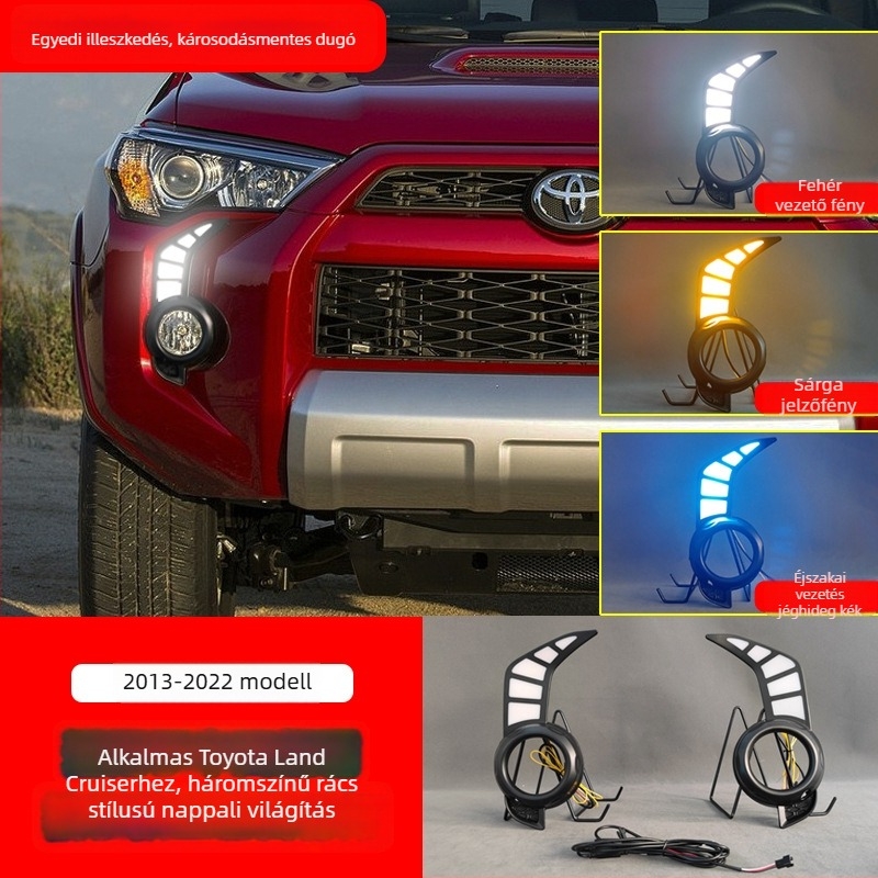Toyota 4Runner 2013-2021 Super Dominator LED nappali fények ködfényszóróval és indexlámpával, ABS+PC, 12V, 5-10W, 60 000 óra, 50 000 lm