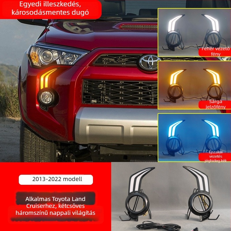 Toyota 4Runner 2013-2021 Super Dominator LED nappali fények ködfényszóróval és indexlámpával, ABS+PC, 12V, 5-10W, 60 000 óra, 50 000 lm