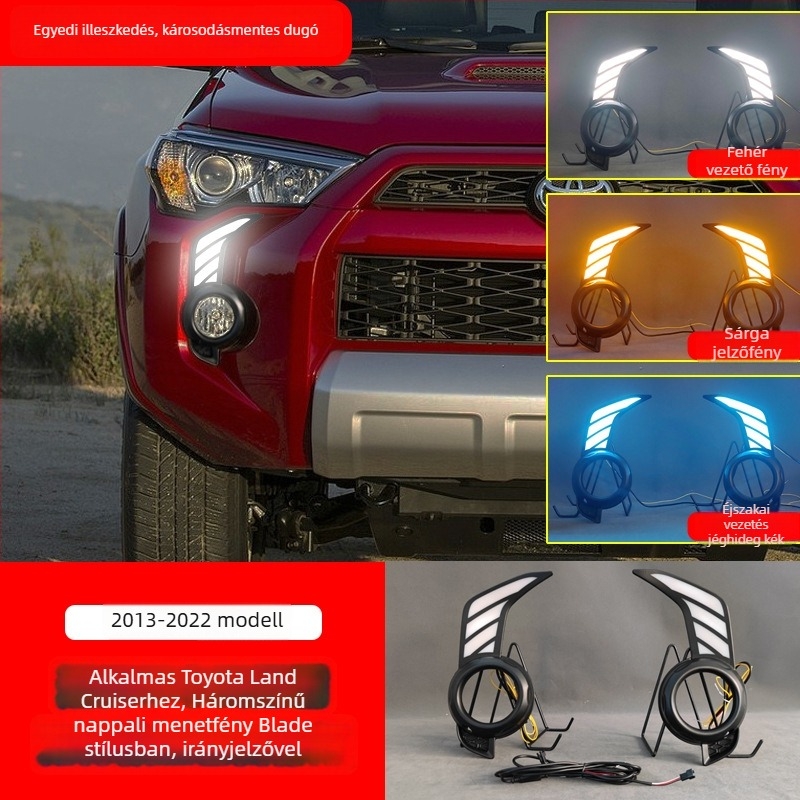 Toyota 4Runner 2013-2021 Super Dominator LED nappali fények ködfényszóróval és indexlámpával, ABS+PC, 12V, 5-10W, 60 000 óra, 50 000 lm