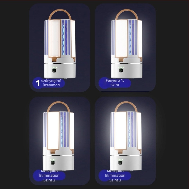 3-in-1 kültéri szúnyogölő lámpa LED-del, 220V, asztali vagy falra szerelhető, modell 638, testreszabható