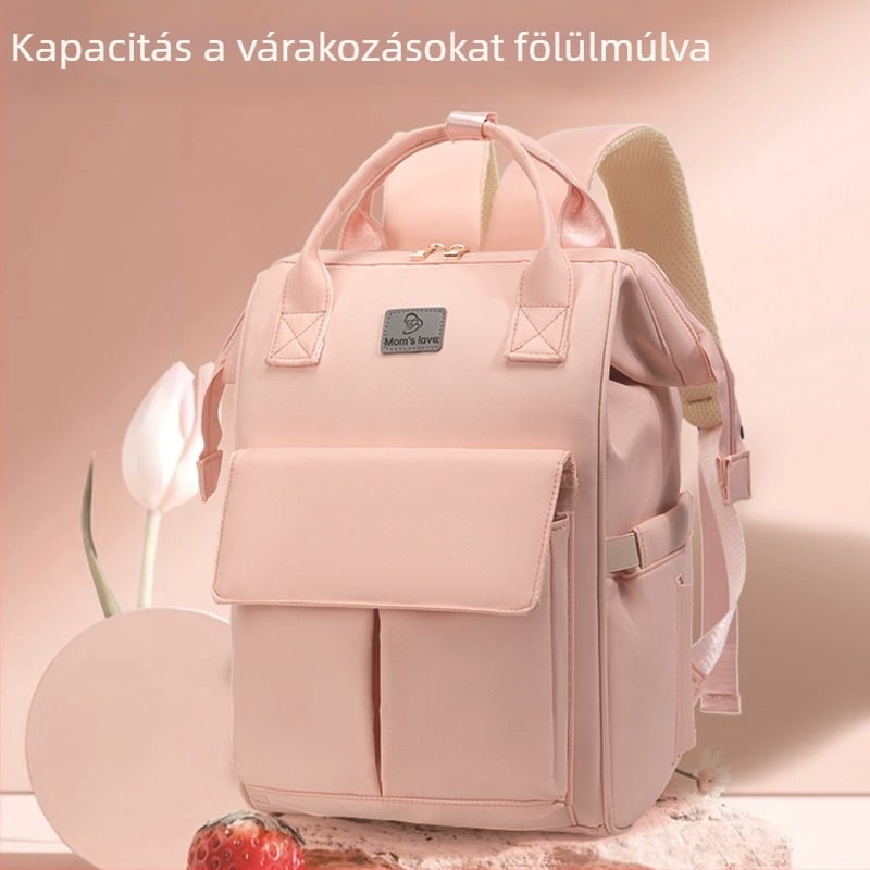 Könnyű kismama hátizsák anya és baba számára, multifunkcionális utazótáska, városi stílus, Oxford anyag, poliészter bélés, levegő párnás vállpántok