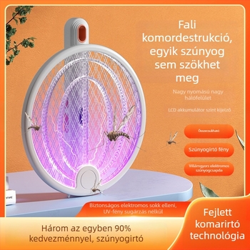 2-in-1 elektromos szúnyogcsapda és ölő, beltéri/kültéri használatra, újratölthető lítium akkumulátor 800-1200mAh, UVA lila fény
