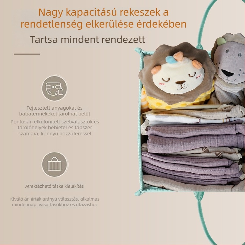 Pelenka tároló táska, pamutból, városi egyszerű stílus, vízálló, otthoni tároláshoz